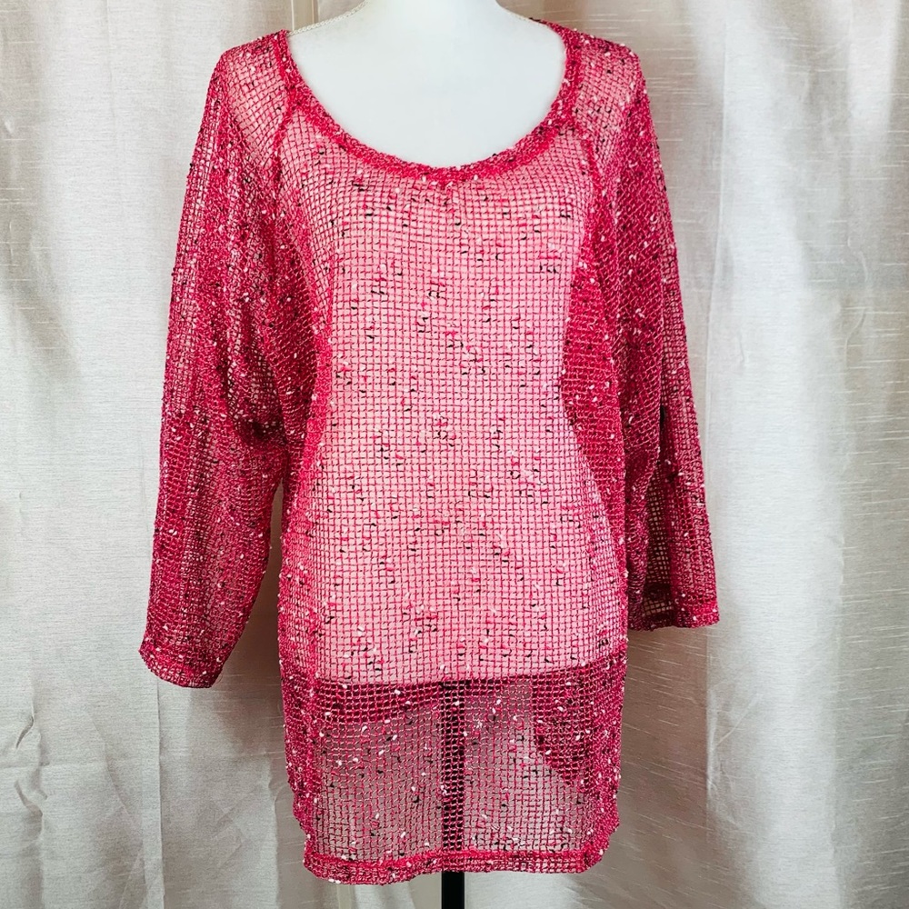 EUC Frazzel Fishnet Mesh Tunic Length Top